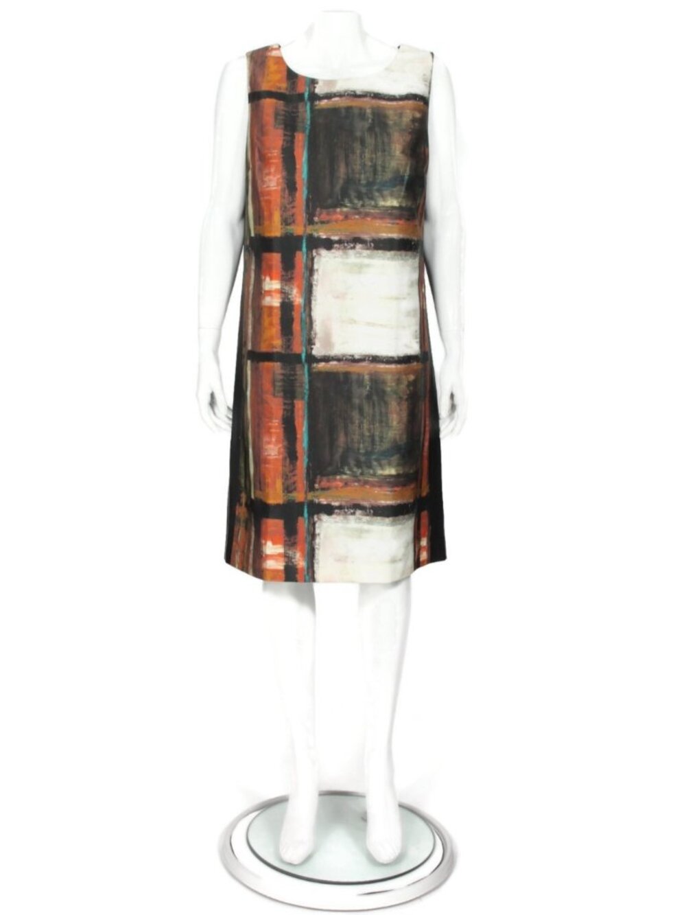 LAFAYETTE 148 Masala Abstract Geometric Paint Sleeveless Career Dress sz 10 /658